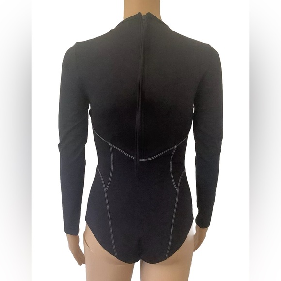 Mara Hoffman designer Black Rash Guard One Piece Swimsuit Small women’s swimwear - Picture 10 of 16